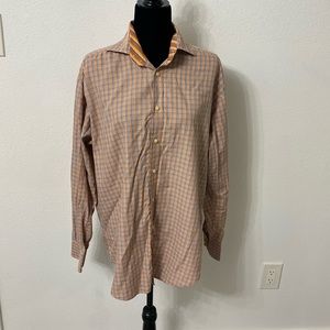 Tailorbyrd Check Plaid Long Sleeve Button Down Large 100% Cotton Made in China